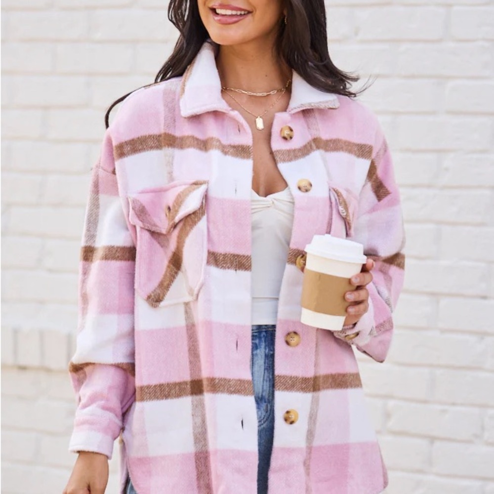 Pink Lily Pink Plaid Jacket
